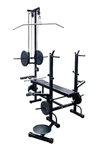 BodyFit Muscle Gaining Multipurpose 20 in 1 Decline Bench Gym Equipment (Weight Plates not Included in This Pack)