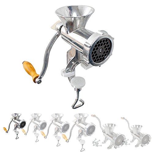 TecTake Fleischwolf Aluminium manuell Zerkleinerer mit Handkurbel - diverse Größen - (Größe 5 (Nr. 400593))