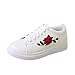 Produktbild VJGOAL Damen Freizeitschuhe, Frauen Mädchen Mode Stickerei Blume Riemen Sport Running Student Turnschuhe Tanzen Schnürschuhe (36 EU, Weiß)