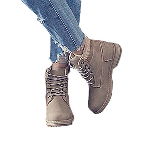 Preisvergleich Produktbild TianWlio Schüler Schnee Aufladungen Damen Stiefel Stiefeletten Frauen Feste Schnürstiefel Beiläufige Stiefeletten Runde Zehe Schuhe