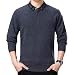 Produktbild Herren Revers Herbst und Winter Pullover locker Dicke Herren Langarm-T-Shirt (Farbe : Gray, größe : L)