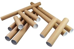 BrightPocket A3 Brown Postal Tubes Heavy Duty Cardboard With Plastic End Caps For Posters Documents Blueprints Paintings & More (15)