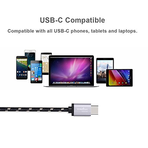TriLink USB Typ C Kabel [2 Pack] 4ft Geflochtene Combo Design Laden Daten Synchronisieren Kordel - 5