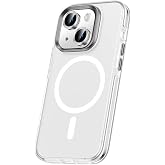 Zore Apple i&ccedil;in uyumlu iPhone 15 Kılıf Airbagli M-safe Wireless Şarj &Ouml;zellikli Lens Koruyuculu Zore Klaptika Kapak Renksiz