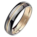 Marke: Mianova. Stückzahl: 1 Stück. Material: Wolfram & Titanlegierung. Ringgrößen: 5 = 50 / 6 = 52 / 7 = 55 / 8 = 58 / 9 = 60 / 10 = 62 / 11 = 66 / 12 = 68 / 13 = 70. Ringbreite: 6 mm. Farbe: Schwarz / Rosegold