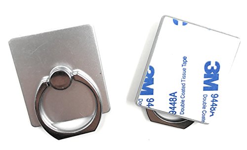 ocona 2er-Set Handyhalter mit Metallring, 360 Grad drehbar, Universal Smartphone Ring Grip (grau, silber)