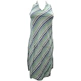 Mogul Interior Women's Sleeveles Skew Whiff Line Dress Small Green, Blue