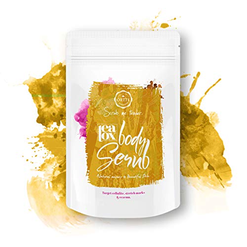Örtte Exfoliant corporel contre la Cellulite | 100% NATUREL - Exfoliant corporel nourrissant anti-cellulite | Gommage riche en ALGUES, Romarin, Sel de mer, Thé vert pour raffermir & détoxifier la peau