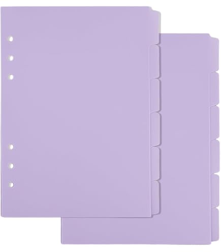 12 Intercalaires A5 à Onglets SUPERFINDINGS - Pour Classeur 6 Trous, PP Givré Beige