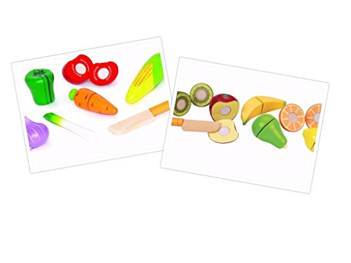 Preisvergleich Produktbild MaMeMi Holzspielzeug-Frische-Set: Gartengemüse & frische Früchte