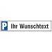 Schild Parkplatz mit Ihrer individuellen Beschriftung Wunschtext 50 x 11 cm Autoschild Alu-Verbund stabil Parkplatz jetzt selbst gestalten