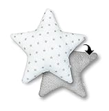 Amilian Kissen Stern Sternchen weiß (A3) Dekokissen Kuschlig Flauschig ca. 60 cm - 3