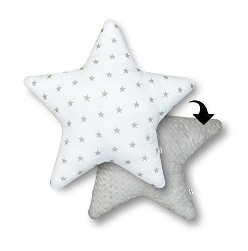 Amilian Kissen Stern Sternchen weiß (A3) Dekokissen Kuschlig Flauschig ca. 60 cm - 3