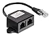 Produktbild InLine 69932B ISDN Verteiler, 2X RJ45 Buchse mit Endwiderständen, montierbar, 15 cm Kabel schwarz