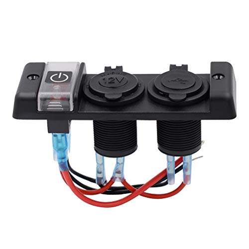 Preisvergleich Produktbild Vosarea Auto-Schalttafel 2 in 1 Autos Adapter Panel Wasserdichte 12 V-24 V Dual USB-Auto-Ladegerät Zigarettenanzünder Adapter Panel
