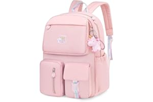 ZLLOO Rainbow Preschool Backpack Waterproof School Backpack Little Kid Book Bag for Teens Girls Gift (Pink) 41*30*12cm