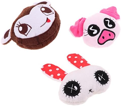 Simday 3 pcs Pet Small Cat Dog Chew Toys, Cute Pig Rabbit Monkey Squeaky Soft Rope Toys Pet Supplies Toys for Teething and Chewing