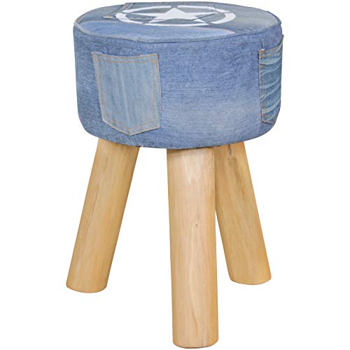 FineBuy Design Sitzhocker FB6425 Holz 35x50x35 cm Modern Fußhocker Rund