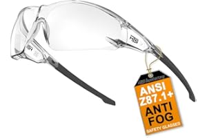 HTS HUNTERSKY Lightweight Protective Anti Fog Wrap-Around Clear Shooting Safety Glasses with ANSI Z87.1 Scratch Resistant Anti Pollen