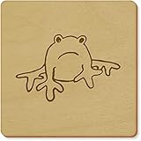 Azeeda 6 x 'Rana' 95mm Cuadrado De Madera Posavasos (CR00024452)