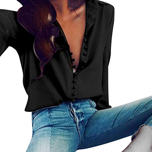 Lazzboy Shirt Tops Womens Long Sleeve Plain Elegant Beading Button Ladies Work Daily Blouse Size 6-14