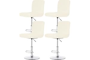 SDNAM Barhocker Stuhlhussen Stretch Stuhl Abdeckungen Stuhlbezug Samt 1/2/4/6PCS Stretch Abnehmbare Barhockerhussen für Kneipentheke Höhe Seitenstuhlbezüge Waschbare Stuhlhussen (Color : #13, Size : 4PCS