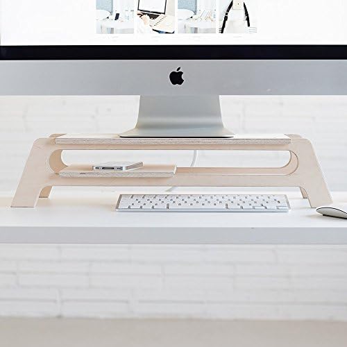 Monitor stand, screen support made of wood, lifts the screen and has space to organize the desk, remote working,home Office