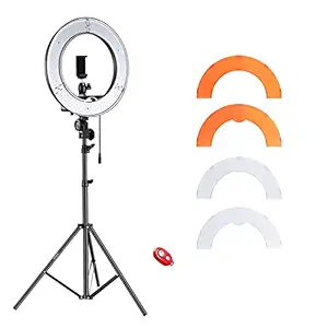 Neewer 12-inch Inner/14-inch Outer LED Ring Light and Light Stand 36W 5500K Lighting Kit with Soft Tube,Color Filter,Hot Shoe Adapter,Bluetooth Receiver for Camera Smartphone Youtube Video Shooting