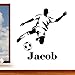 Personalised Footballer Boys Name Football Sport Wall Art Sticker - Childrens Art Vinyl Decal Transfer, Bedroom, Playroom, Lounge, Easy to Apply, Free Applicator, Easy Peel - Please Message Us With Your Required Name (Please Choose Your Size & Colour Using the Selection Boxes) - by Rubybloom Designs