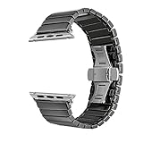 HappyTop Keramik Apple Watch 38 mm/42 mm Armband Ersatz-Band, formelle mit iWatch Band mit Stecker, unisex, Schwarz, 38 mm