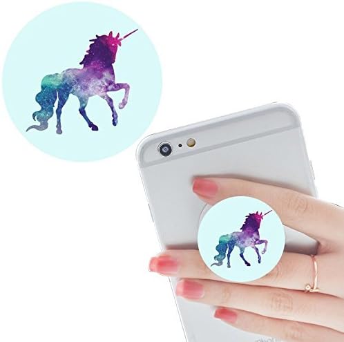 Pop Multi-function Pop cellular phone bracket Socket Expanding Stand and Grip for Smart-phones and Tablets Bracket Mount Holder Collapsible-White blue galaxy unicorn