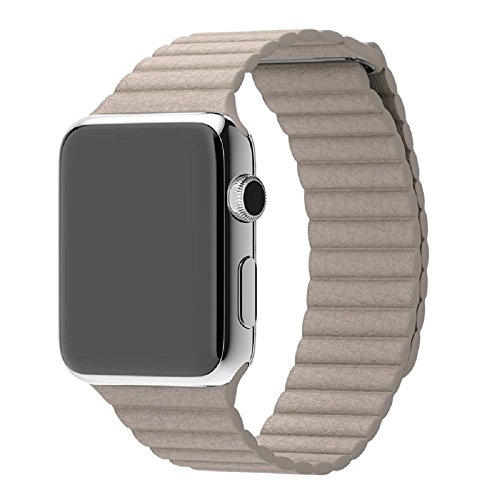 38/42 mm Apple Watch Bands Echt Leder Schlaufe iWatch Band Schlaufe, mit Magnet Schnalle Lock Ersatz Band für Apple Watch Alle Modelle