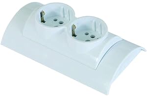 LATRANS Podwójne gniazdko natynkowe z zestykiem ochronnym, nowe natynkowe gniazda wtykowe z zestykiem ochronnym, 2 gniazda CE (podwójne)