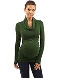 PattyBoutik Mama Cowl Neck Ruched Sides Stretch Solid Maternity Blouse Top