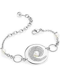 Misaki QCUBSPIRALE - Pulsera de mujer de plata de ley con circonitas