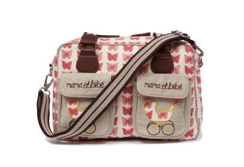 Pink Lining Mama et Bebe 11AW143 Nappy Changing Bag Red Butterflies