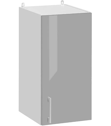 Meuble Bas Cuisine 1 Porte Noir Brillant 30cm - Berlenus CP3BN - Fabrication Française