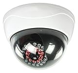 SEC-DUMMYCAM95 Konig Dummy Cctv Dome Camera With Ir Leds That Light Up In Dark by Knig