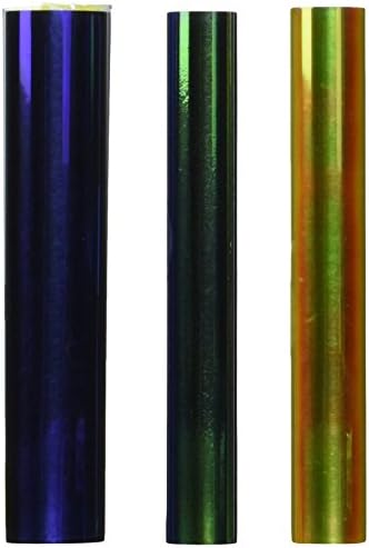 Embellishment Village 4-inch x 3 ft Angelina Film Sampler Mardi Gras, Pack of 3, Lemon/ Ultraviolet/ Peacock