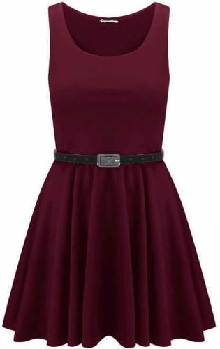 Swagg Fashions Women's Skater Dress Uk 8-10 Wine