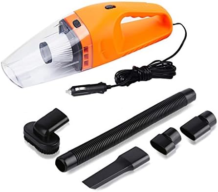 Car Vacuum Cleaner DC 12V Wet Dry Auto Dustbuster Portable Handheld Auto Vacuum Cleaner for Car 4000Pa Suction 120W Car Hoover with HEAP Filter &amp; 5 Meters/16.4 FT Power Cord(1 Yr Warranty)Orange