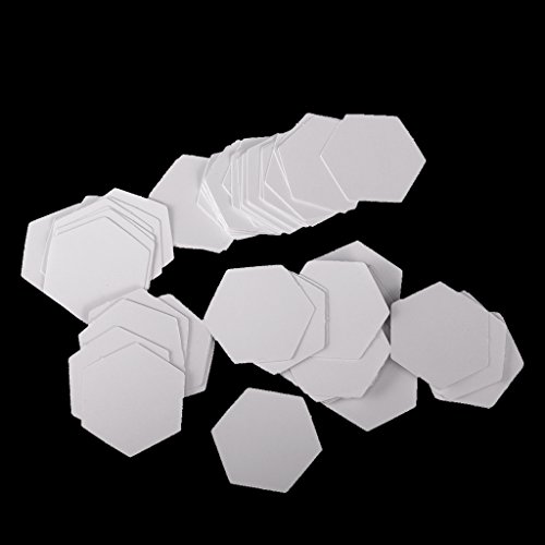 MagiDeal 100 Stück Hexagon Englisch Papier Stückung Steppvorlagen Schablonen – Weiß, 26mm - 7