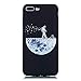 Produktbild Chreey Hülle für iPhone 7 Plus/iPhone 8 Plus, Anti-kratzt Schwarz 3D Drucken Muster Handyhülle Weiche Silikon TPU Rückseiteülle Bumper Schutzhülle, Pilot & Mond