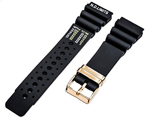 VTNWBCO Men's 24Mm Black Pu-Rubber Diver's Watch Strap (N.D. Limits) Fit Citizen Aqualand Promaster