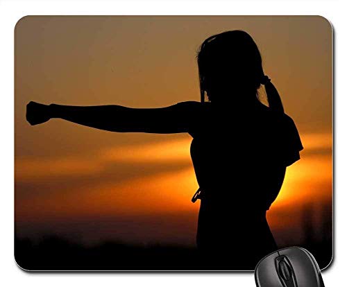 Preisvergleich Produktbild Mouse Pads - Karate Sunset Fight Sports Silhouette Resistance