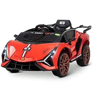 Baybee Lamborado Battery Operated Ride On Electric Kids Baby Car with Light, Bluetooth, USB, Music | Electric Battery Big Car | Battery Operated Car for Kids to Drive 2 to 5 Years Boys Girls (Red)