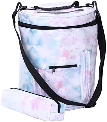 Yarn Bin/Drum storage for crochet and knitting Knitting Yarn Holder, Sweetauk Wool Storage Bag Portable, Lightweight and Easy to Carry (light blue)