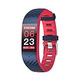 IGEMY Igemt-Uhr P4 Fitness Smart Tracker Armband, für Blutdruckuhr Blut Sauerstoff Pulsmesser Smart Watch (Rot)