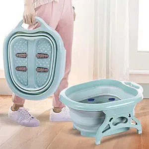 Whixant New Foldable Foot Tub Massage Bucket With Massage Roller, Spa Basin, Soaking Feet Suitable For Home Spa Pedicure Relieve Stress (Multi Color){Wh-3}
