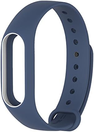 Yincol Smart Mi band 2 Replacement Bracelet Wrist Strap + Screen Protective Film Sets for Xiaomi Mi Band 2 Smartband Fitness Activity Tracker (Midnight Blue-White)